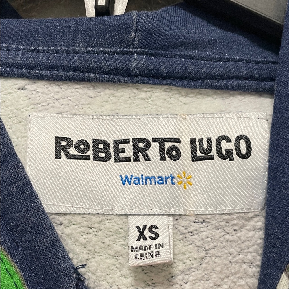 Roberto Lugo Blue Hoodie with Floral Design - Unisex - Picture 2 of 8